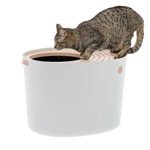 IRIS Round Top Entry Cat Litter Box.